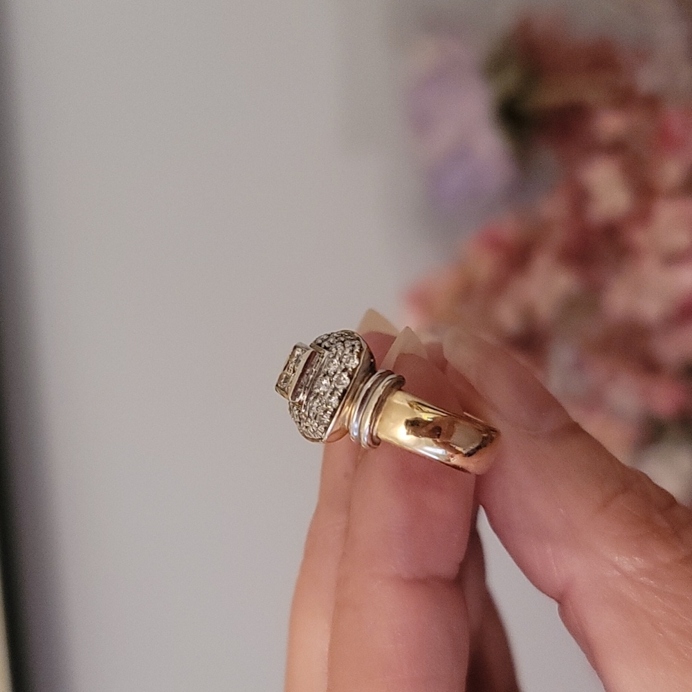 14k gold diamond princess cut ring - Picture 9 of 13